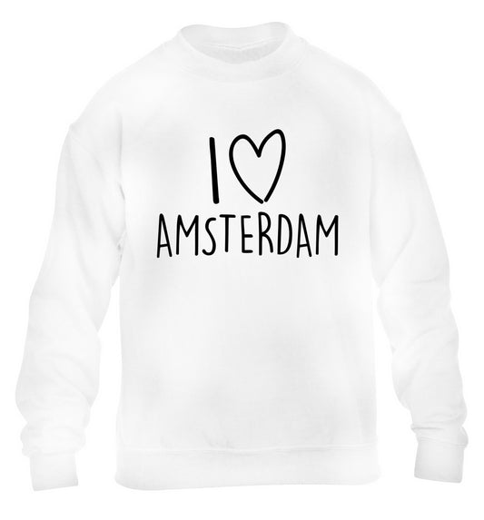 I love Amsterdam children's white sweater 12-13 Years