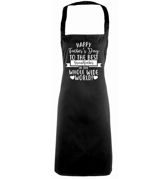 Happy Father's Day to the best grandfather in the world black apron