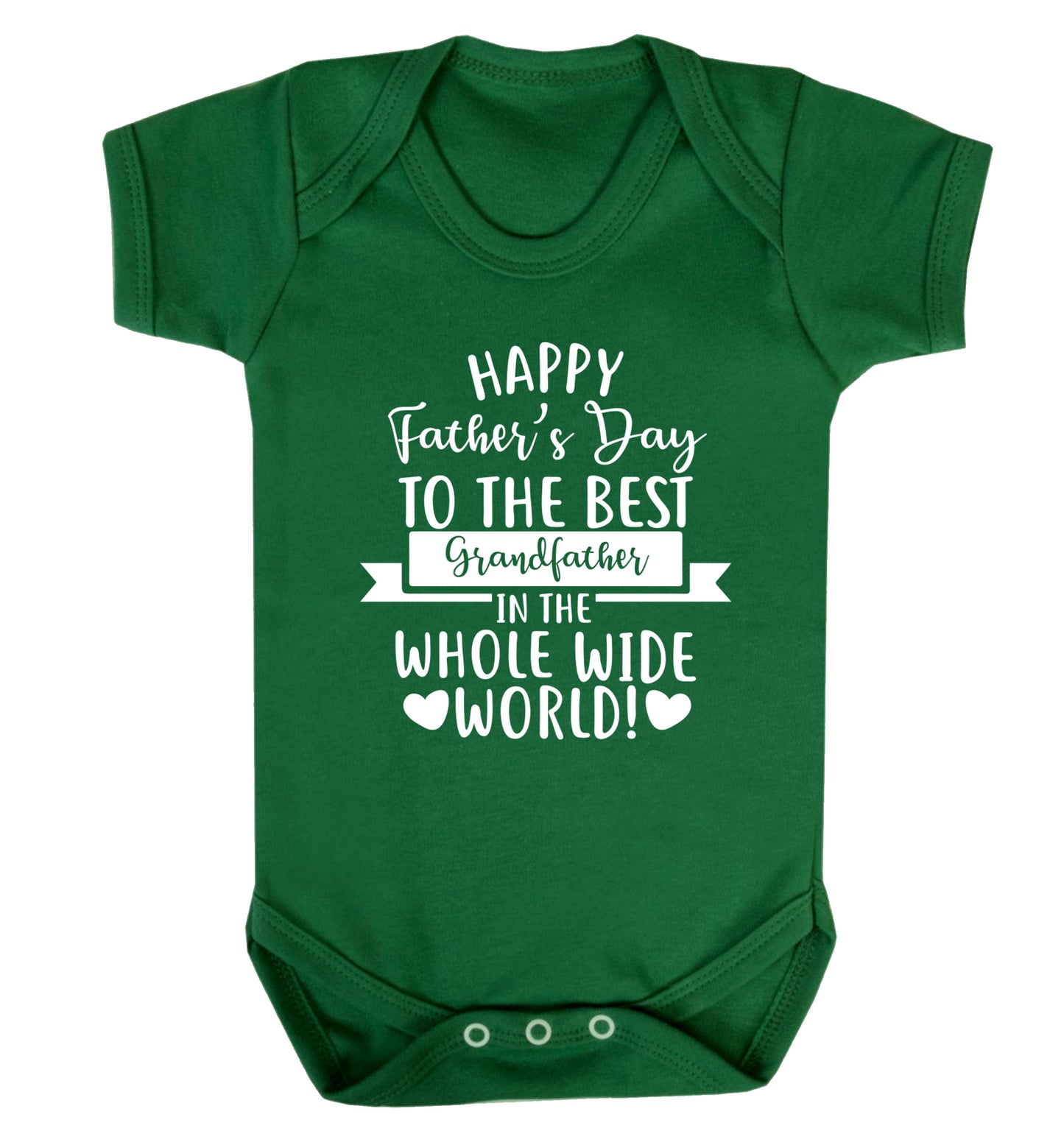 Happy Father's Day to the best grandfather in the world Baby Vest green 18-24 months