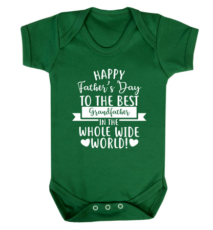 Happy Father's Day to the best grandfather in the world Baby Vest green 18-24 months