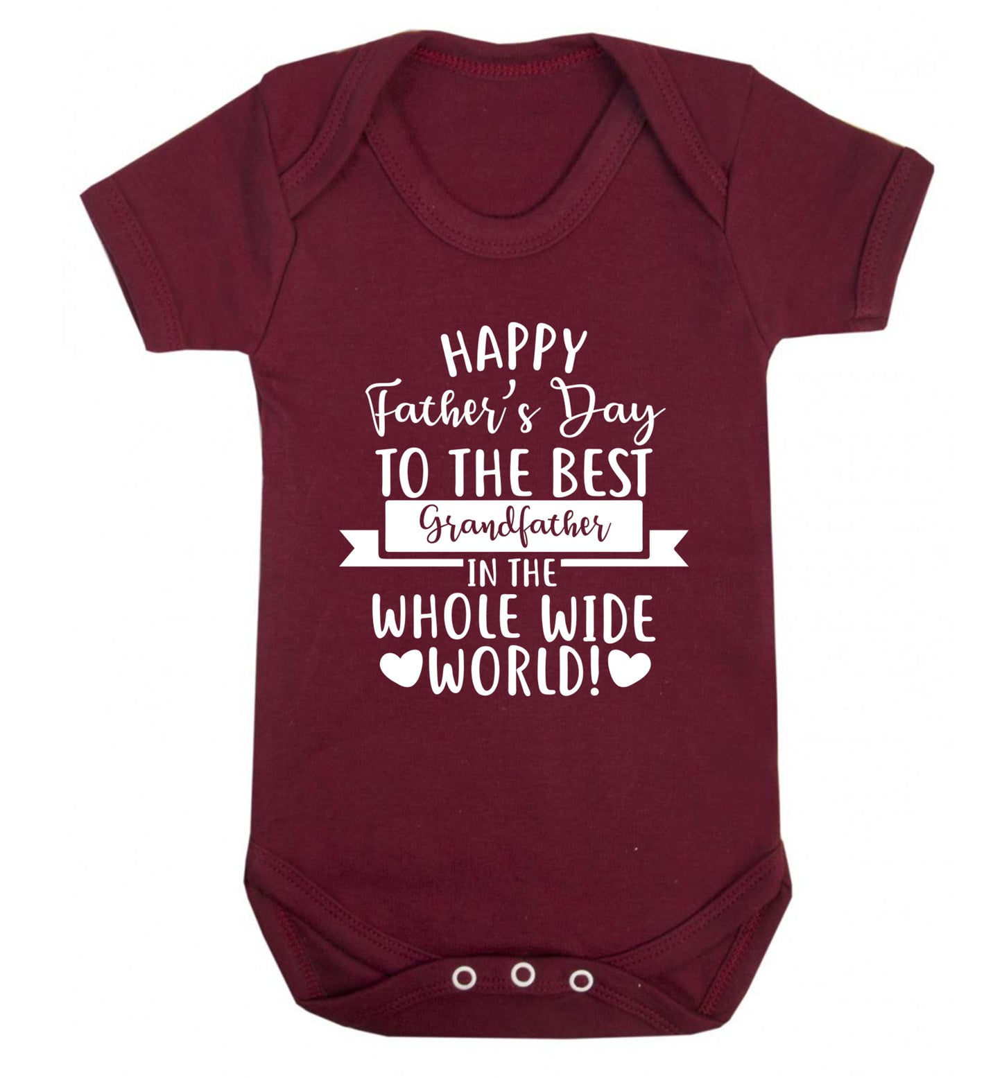 Happy Father's Day to the best grandfather in the world Baby Vest maroon 18-24 months