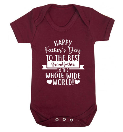 Happy Father's Day to the best grandfather in the world Baby Vest maroon 18-24 months