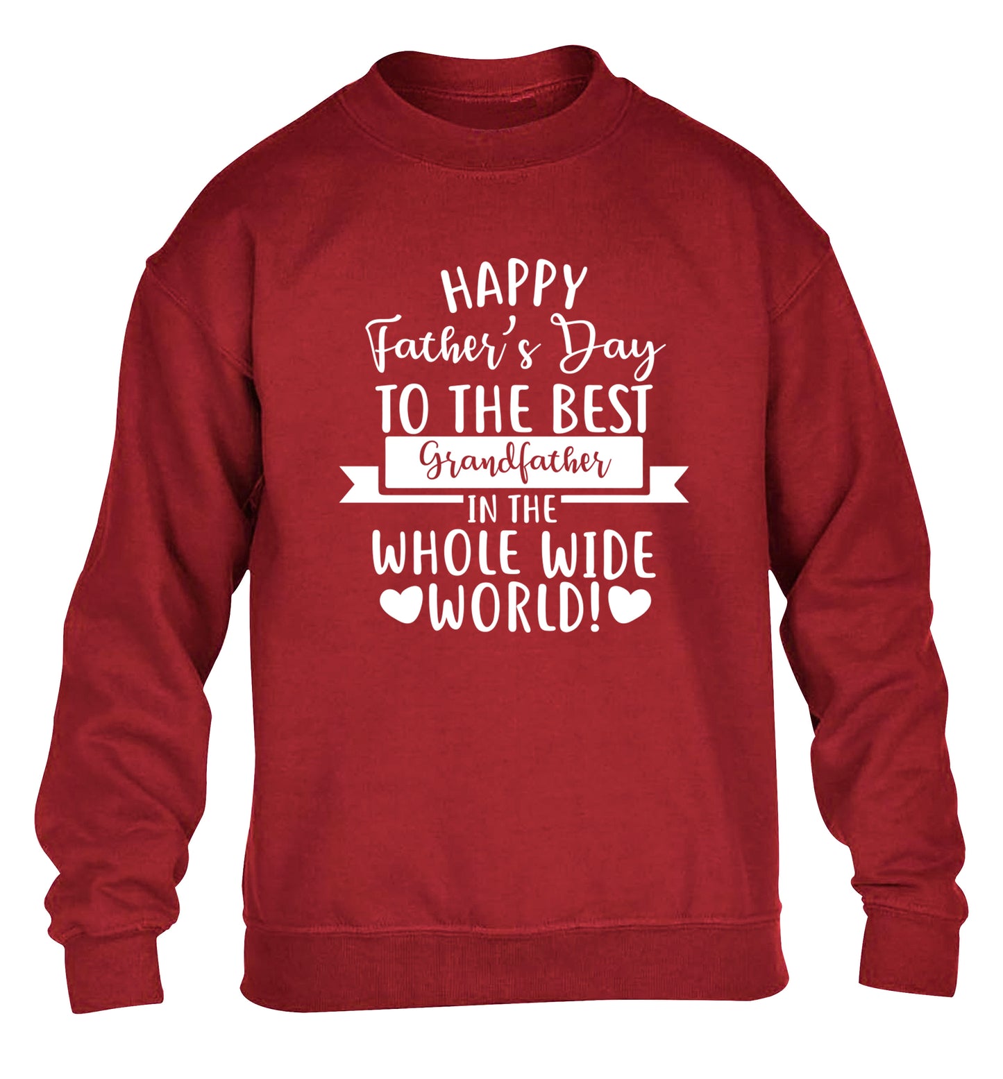 Happy Father's Day to the best grandfather in the world children's grey sweater 12-13 Years