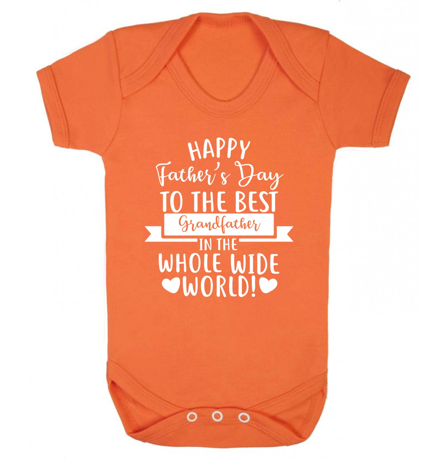 Happy Father's Day to the best grandfather in the world Baby Vest orange 18-24 months