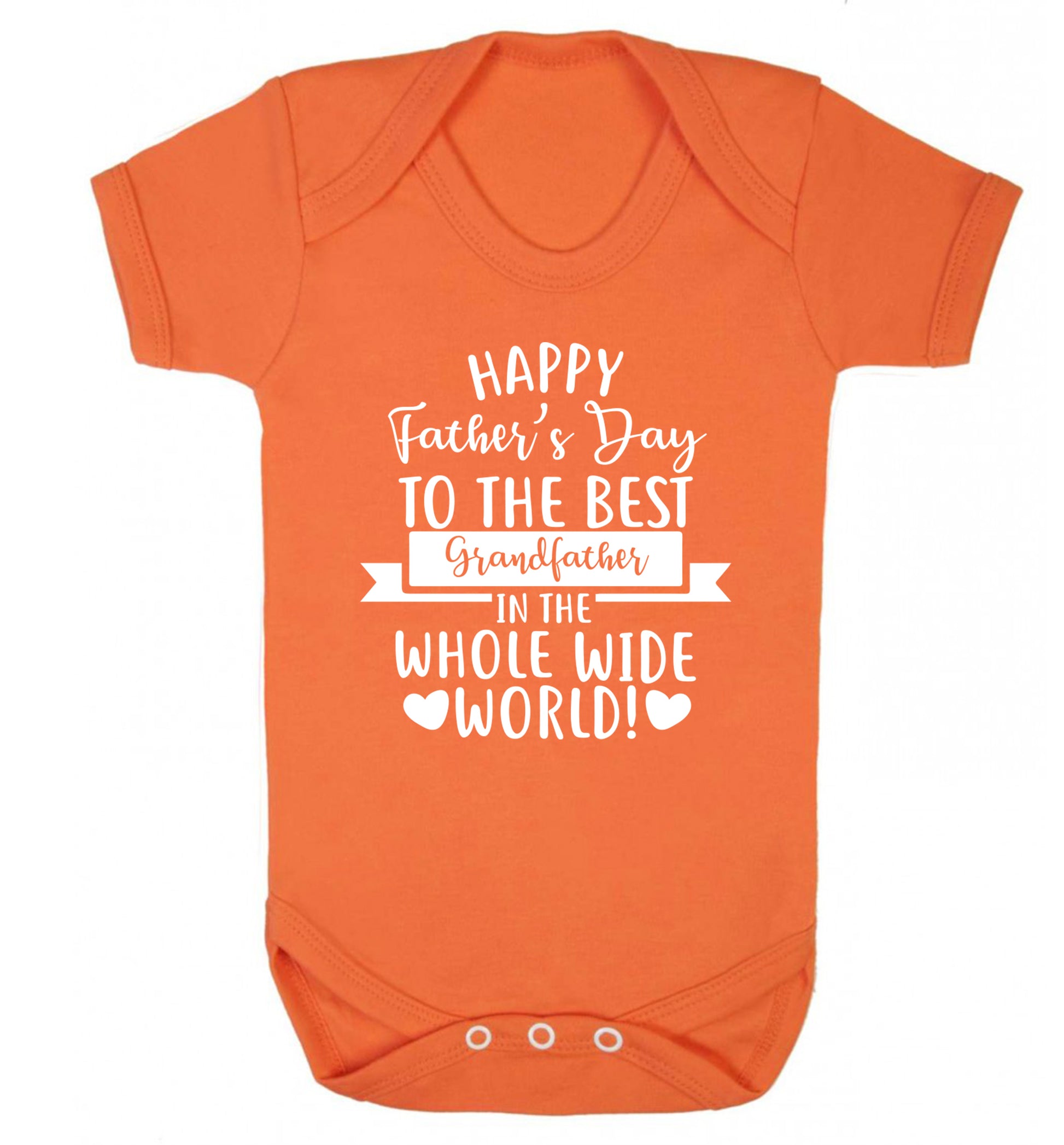 Happy Father's Day to the best grandfather in the world Baby Vest orange 18-24 months