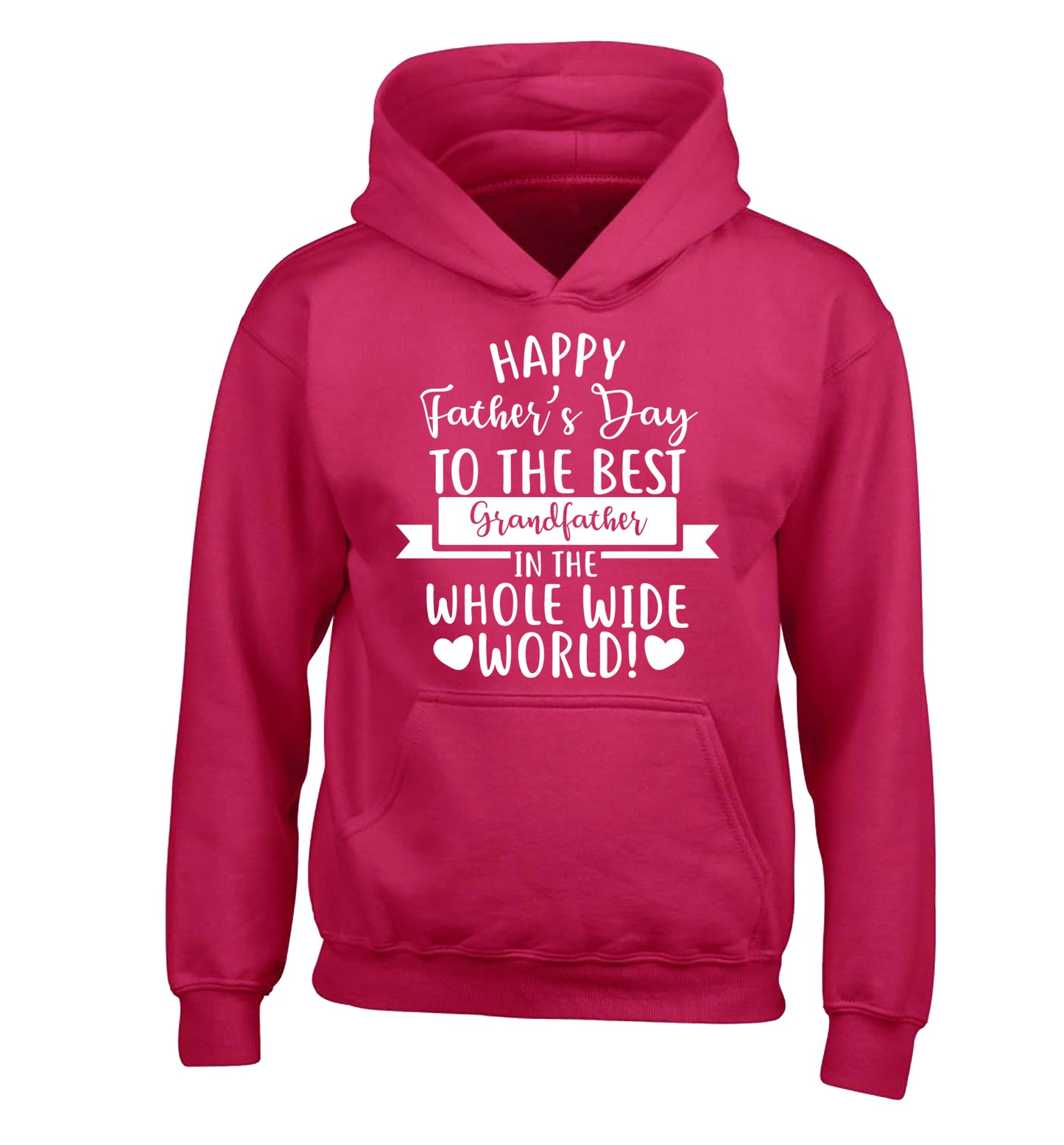 Happy Father's Day to the best grandfather in the world children's pink hoodie 12-13 Years