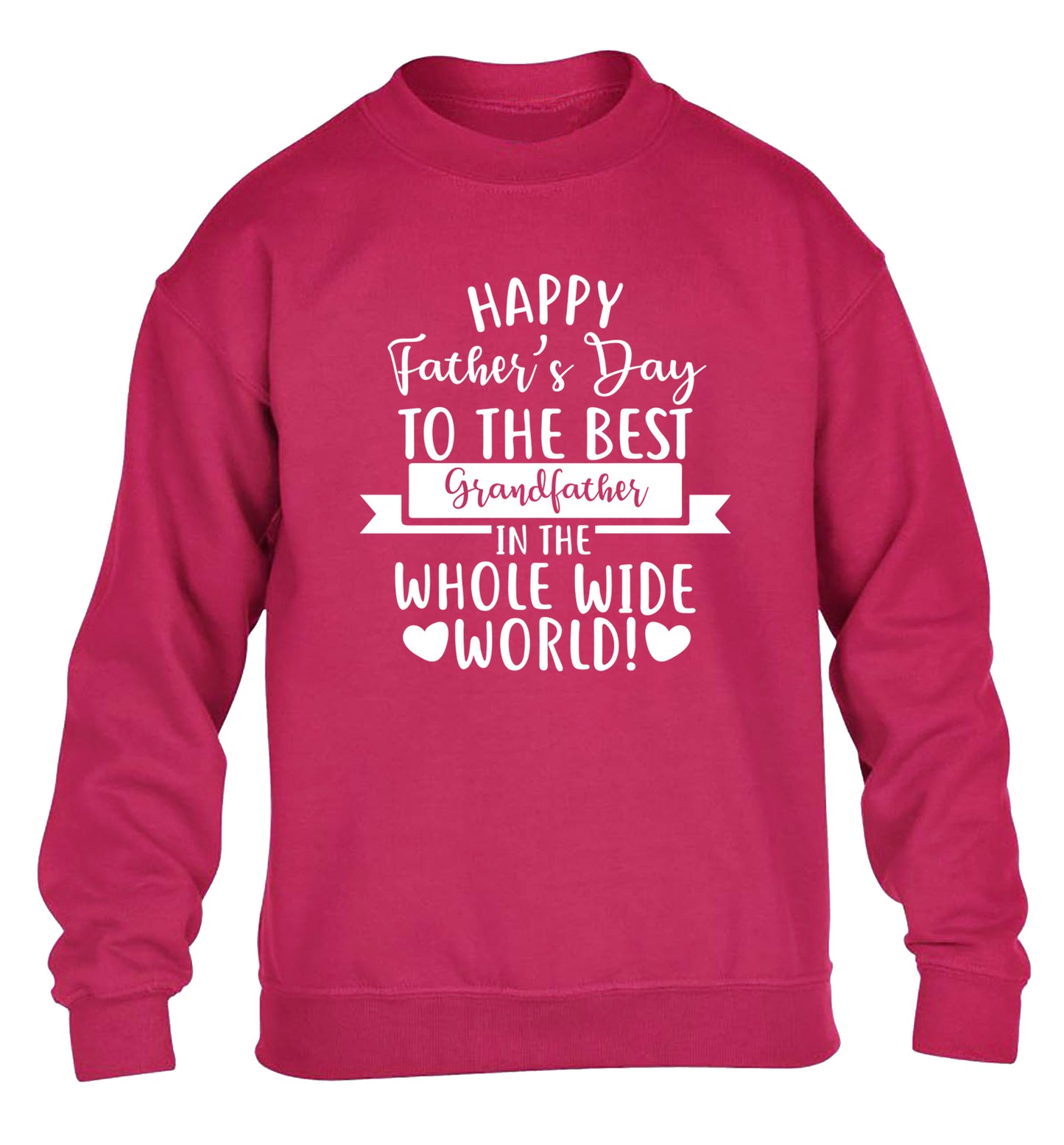 Happy Father's Day to the best grandfather in the world children's pink sweater 12-13 Years