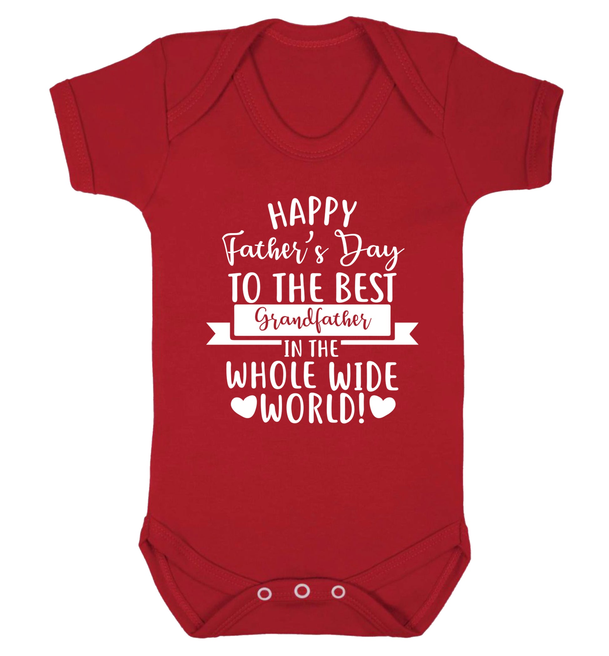 Happy Father's Day to the best grandfather in the world Baby Vest red 18-24 months