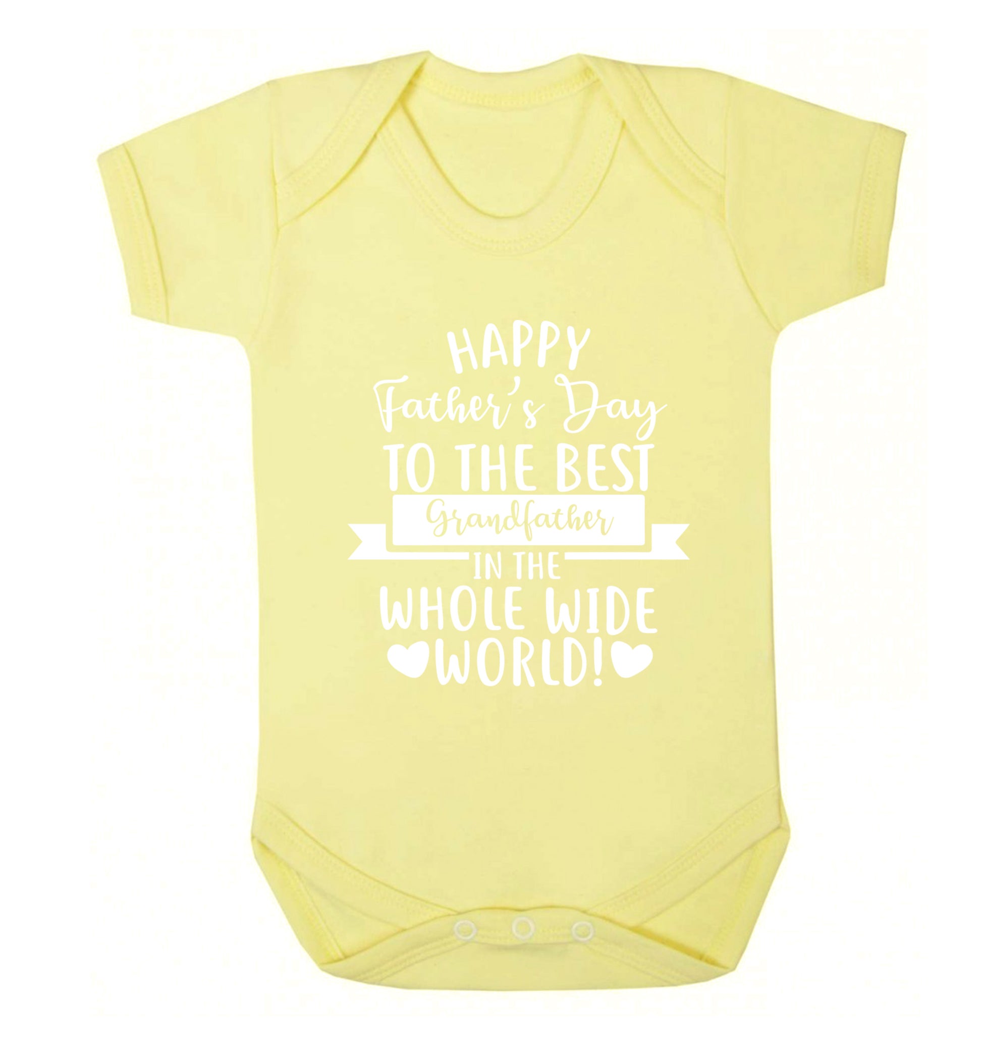 Happy Father's Day to the best grandfather in the world Baby Vest pale yellow 18-24 months
