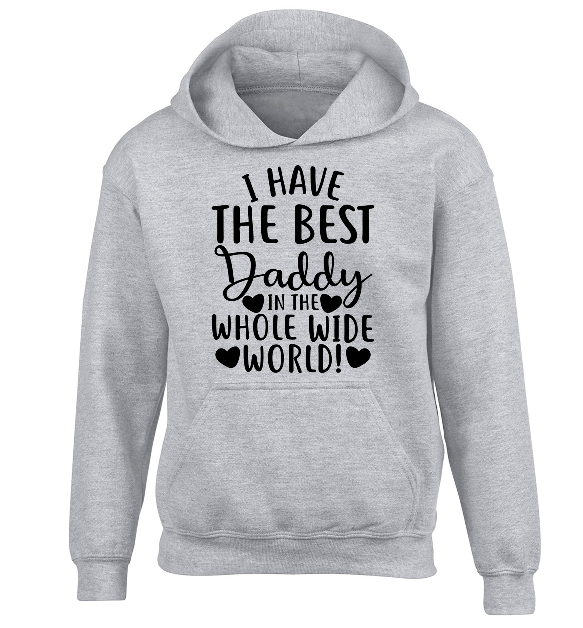 I have the best daddy in the whole wide world children's grey hoodie 12-13 Years