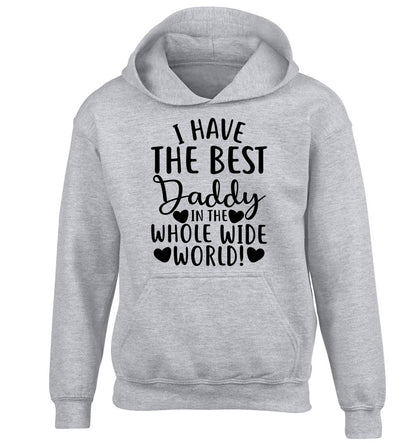I have the best daddy in the whole wide world children's grey hoodie 12-13 Years
