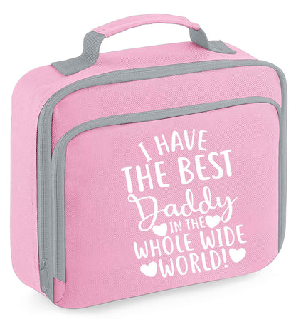 I have the best daddy in the whole wide world insulated pink lunch bag cooler