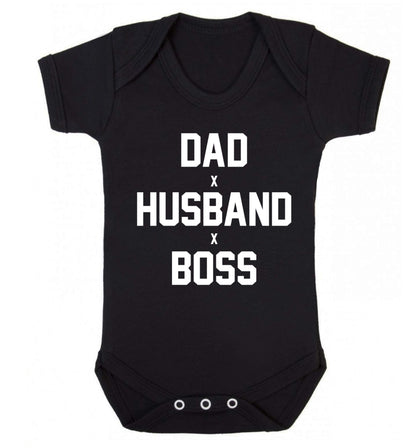 Dad husband boss Baby Vest black 18-24 months