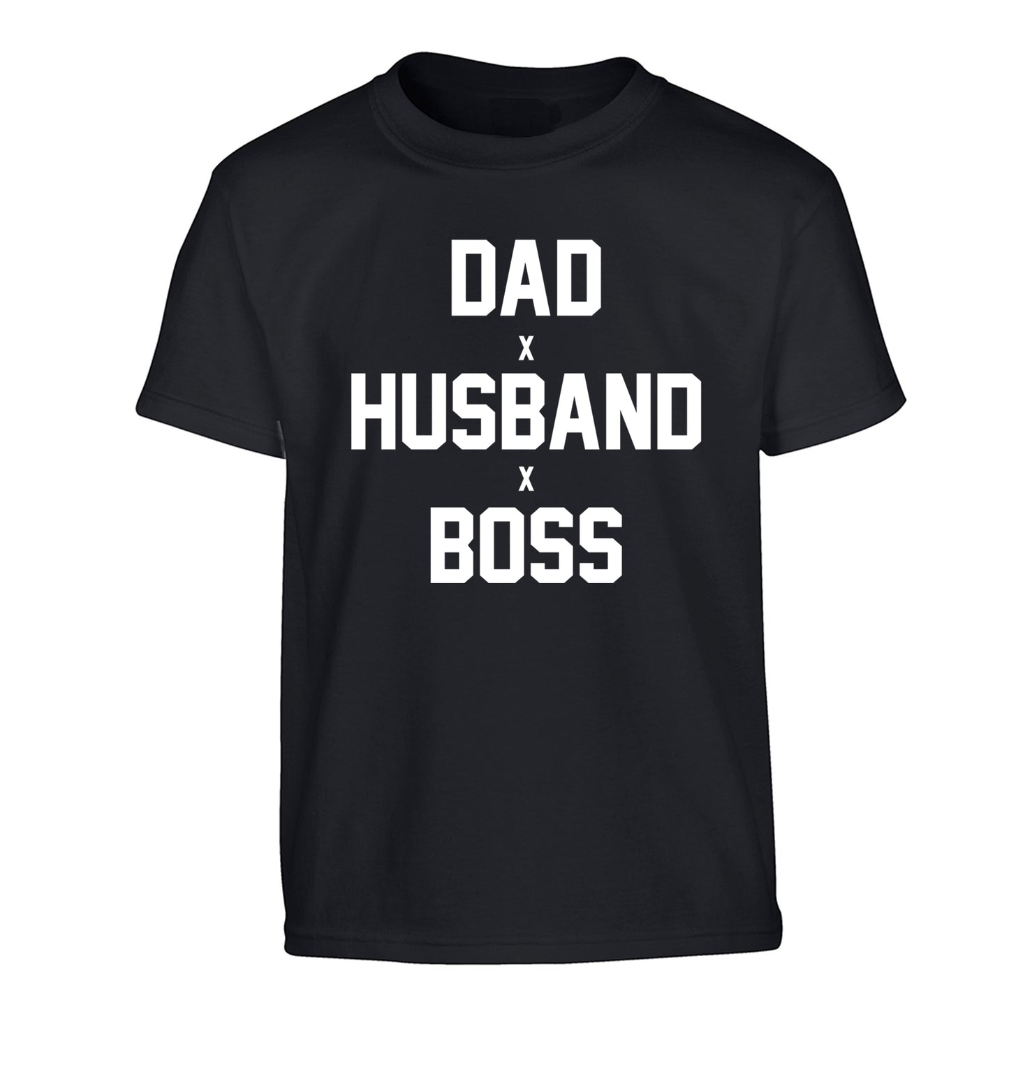 Dad husband boss Children's black Tshirt 12-13 Years