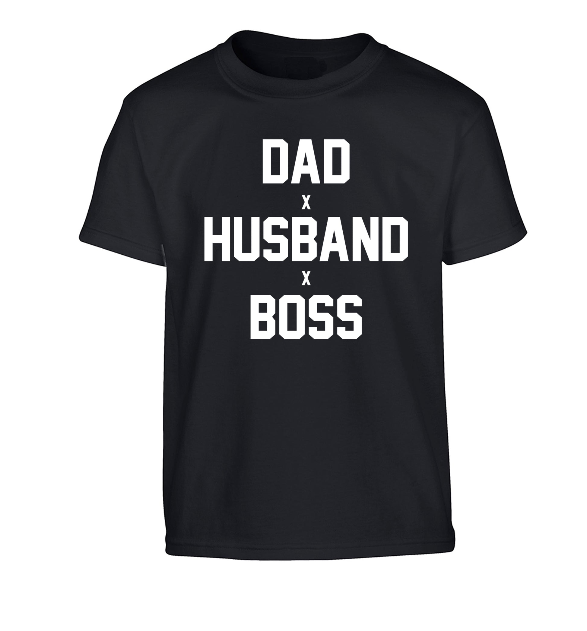 Dad husband boss Children's black Tshirt 12-13 Years