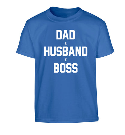Dad husband boss Children's blue Tshirt 12-13 Years