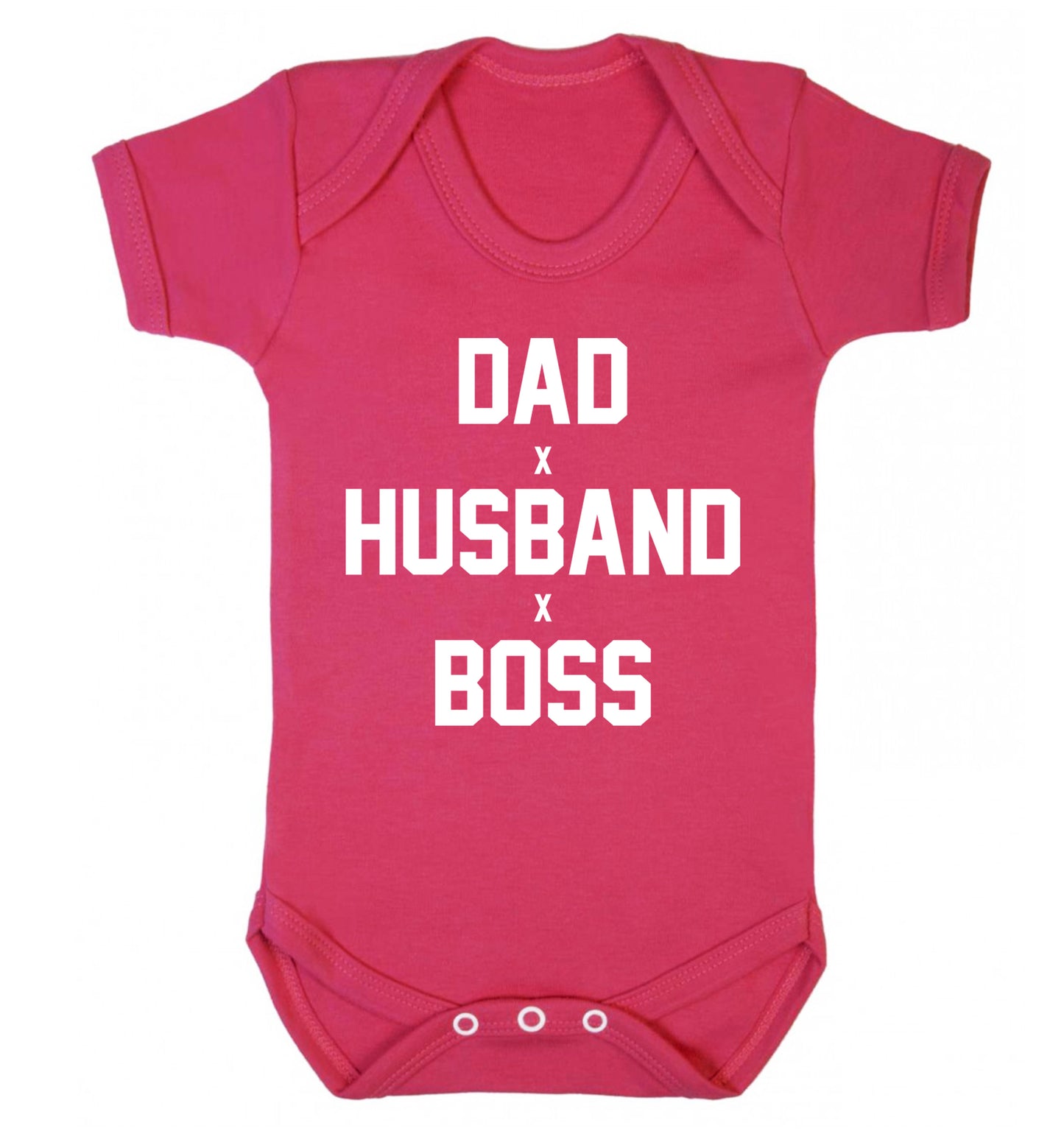 Dad husband boss Baby Vest dark pink 18-24 months