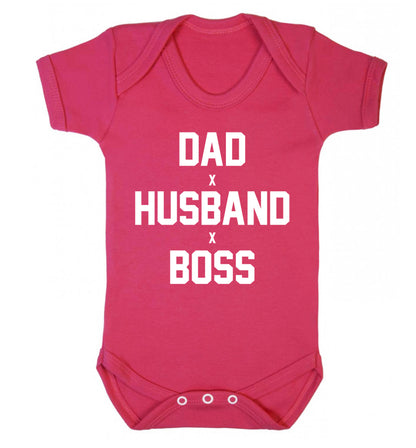 Dad husband boss Baby Vest dark pink 18-24 months