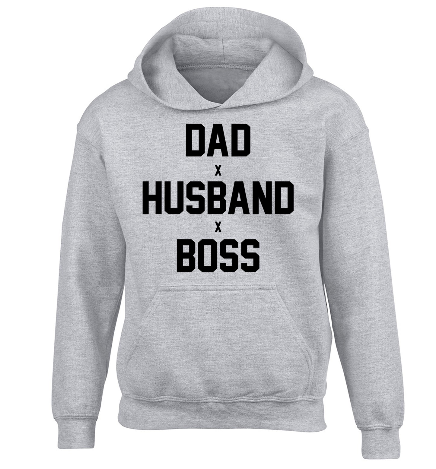 Dad husband boss children's grey hoodie 12-13 Years