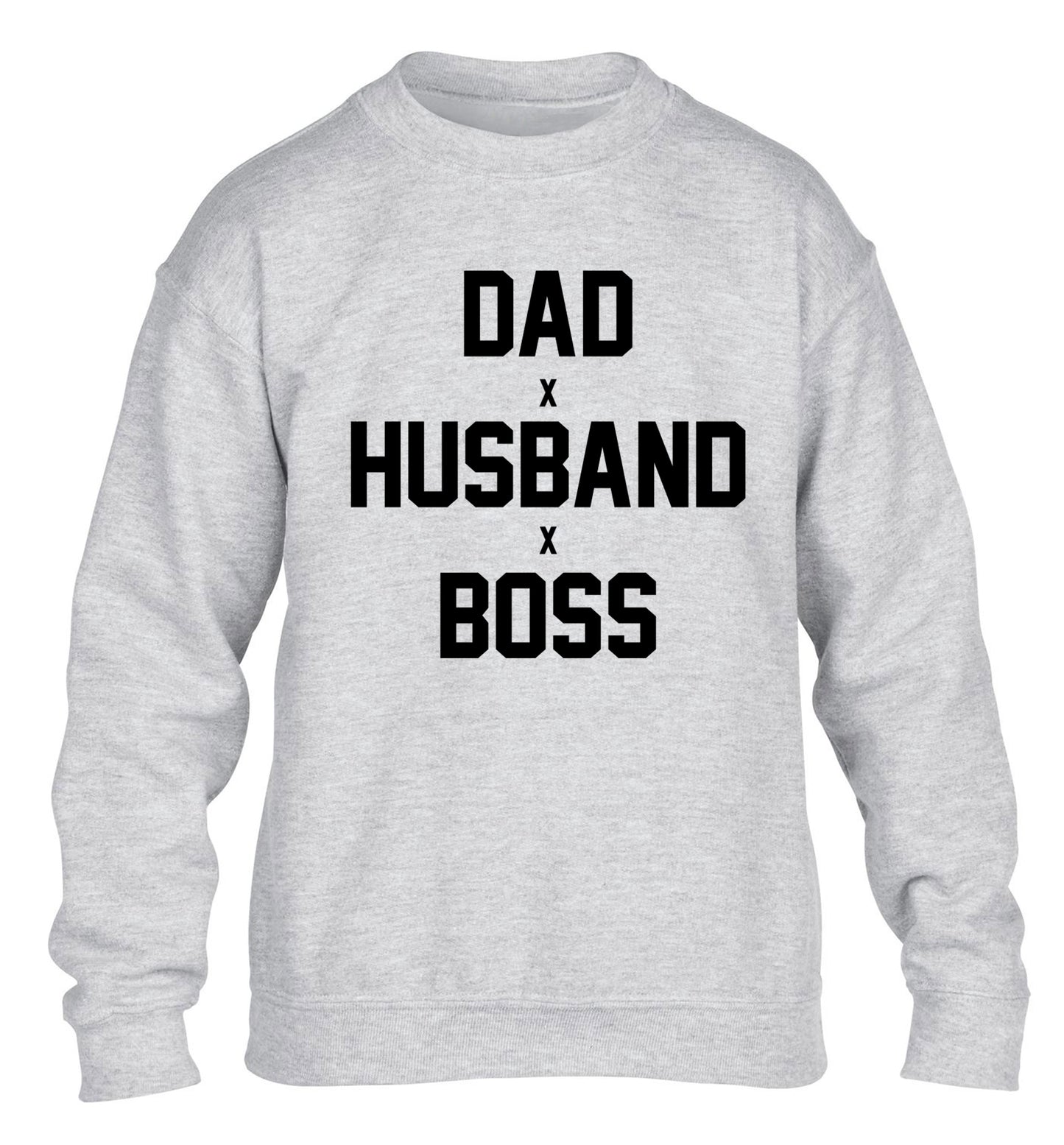 Dad husband boss children's grey sweater 12-13 Years