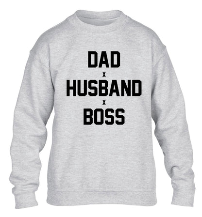 Dad husband boss children's grey sweater 12-13 Years