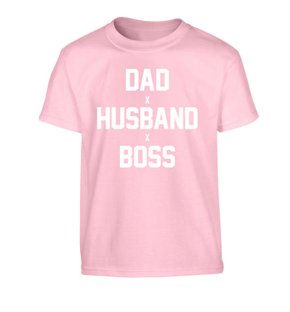 Dad husband boss Children's light pink Tshirt 12-13 Years