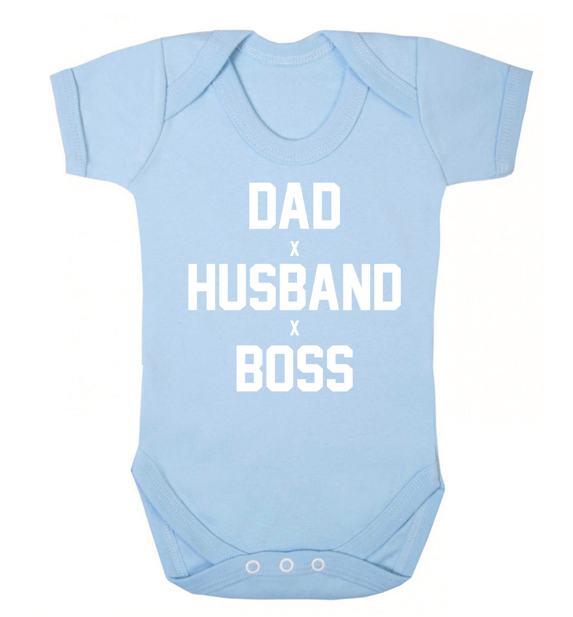 Dad husband boss Baby Vest pale blue 18-24 months