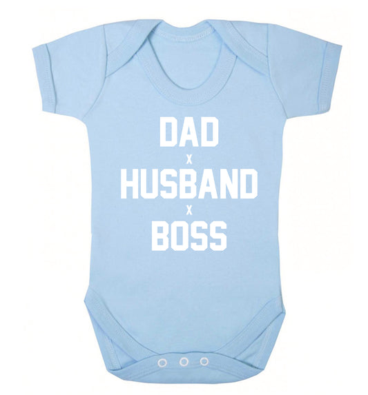 Dad husband boss Baby Vest pale blue 18-24 months
