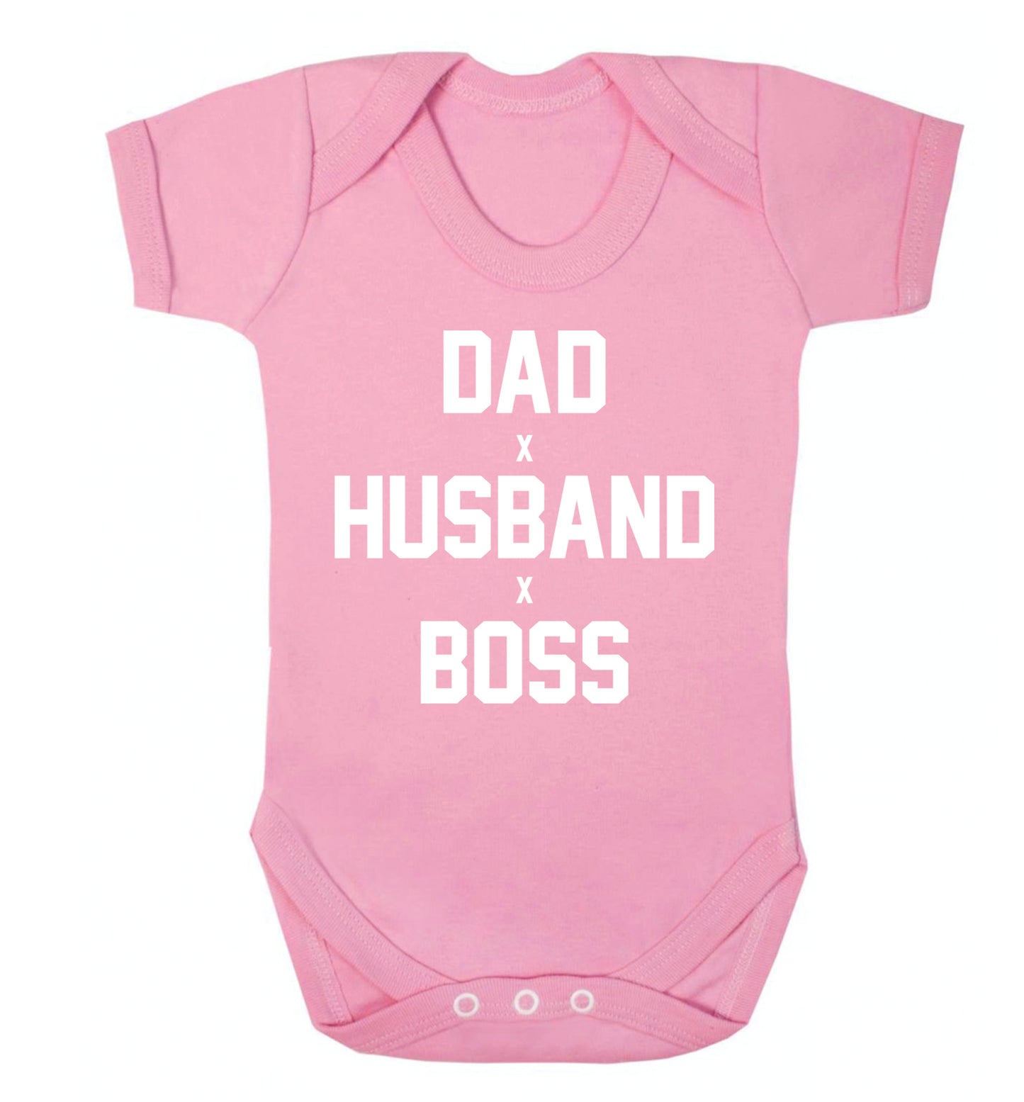 Dad husband boss Baby Vest pale pink 18-24 months