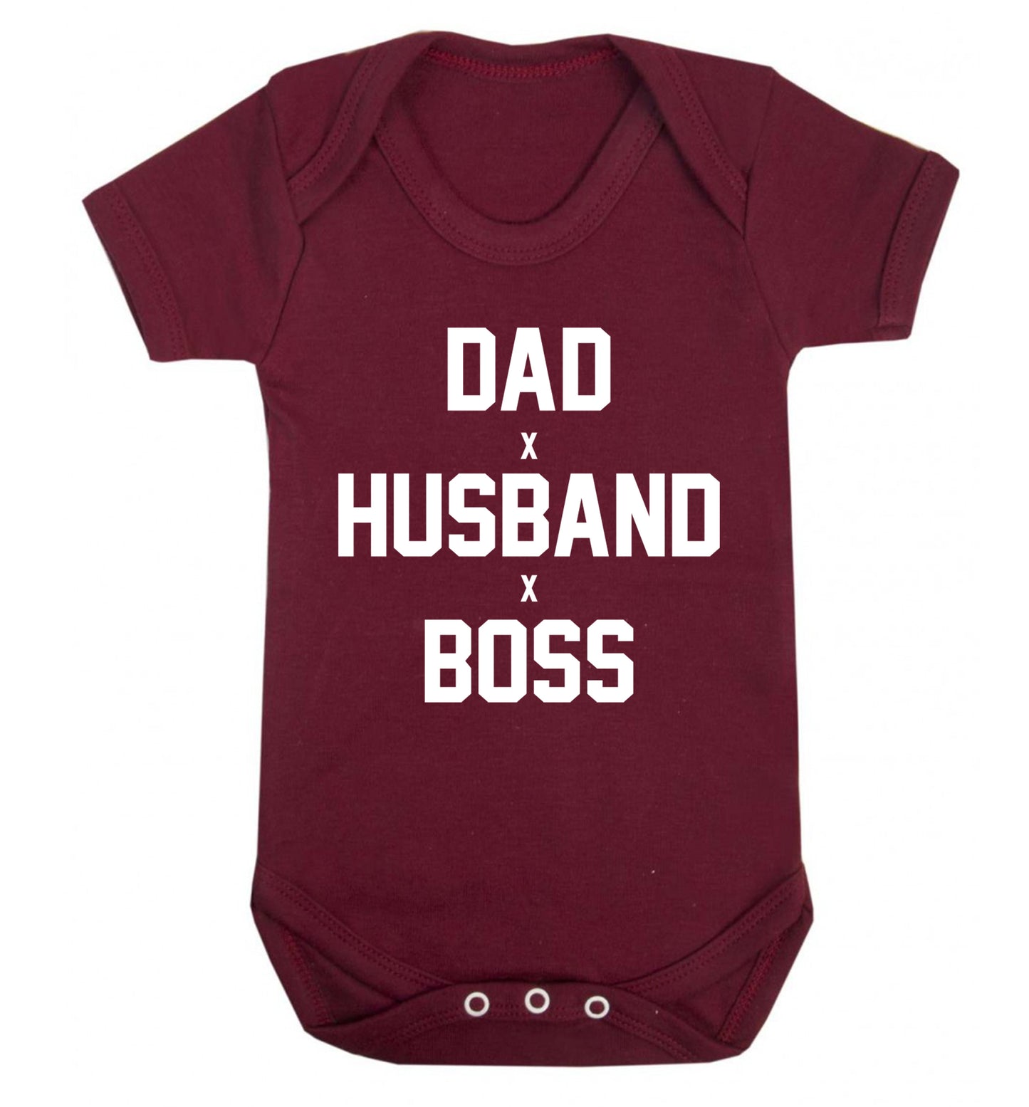 Dad husband boss Baby Vest maroon 18-24 months