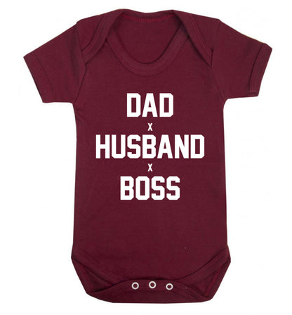 Dad husband boss Baby Vest maroon 18-24 months