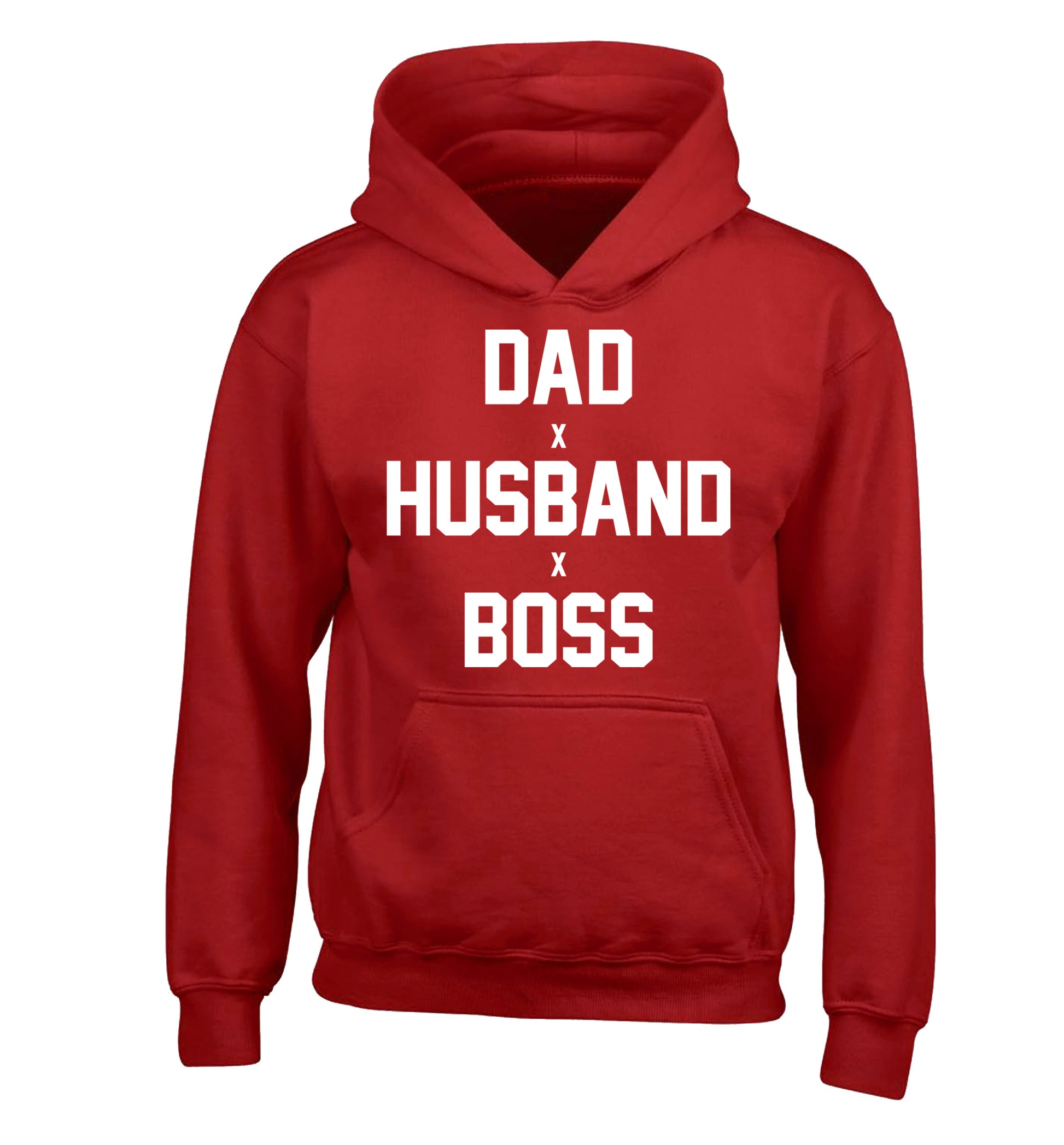 Dad husband boss children's red hoodie 12-13 Years