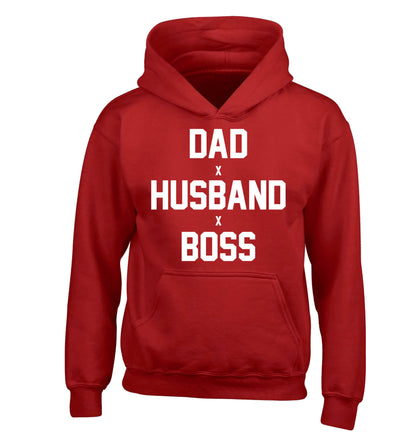 Dad husband boss children's red hoodie 12-13 Years