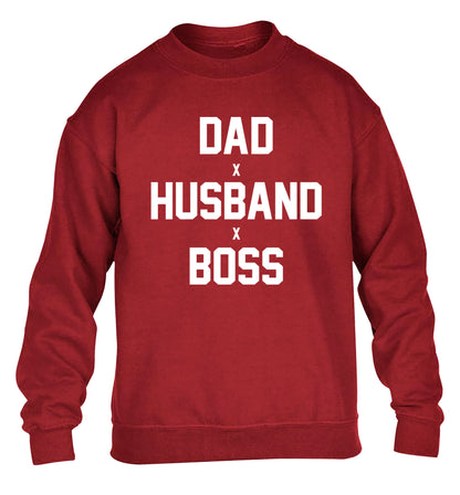 Dad husband boss children's grey sweater 12-13 Years
