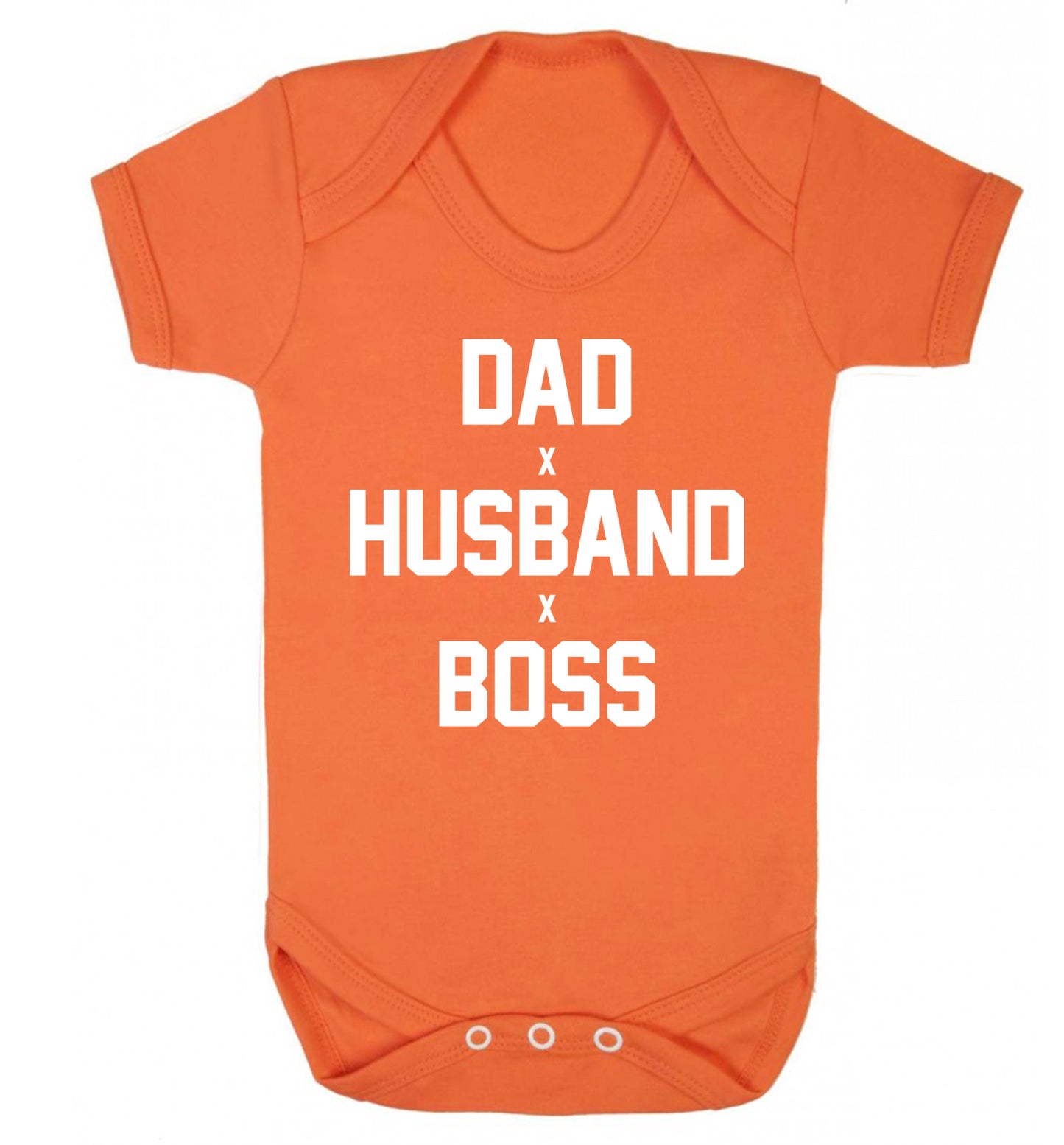Dad husband boss Baby Vest orange 18-24 months