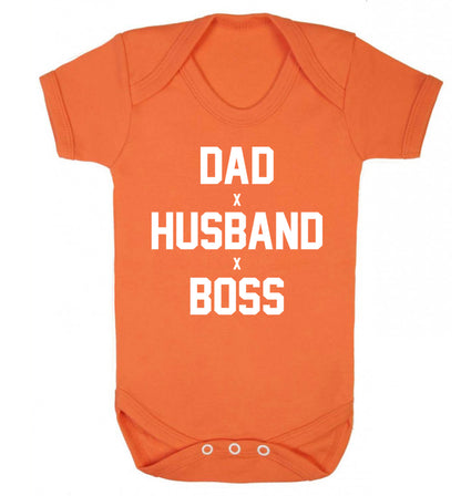 Dad husband boss Baby Vest orange 18-24 months
