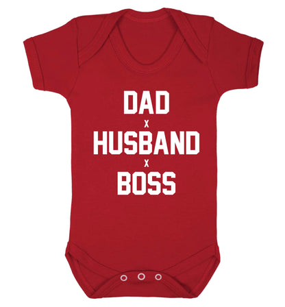Dad husband boss Baby Vest red 18-24 months