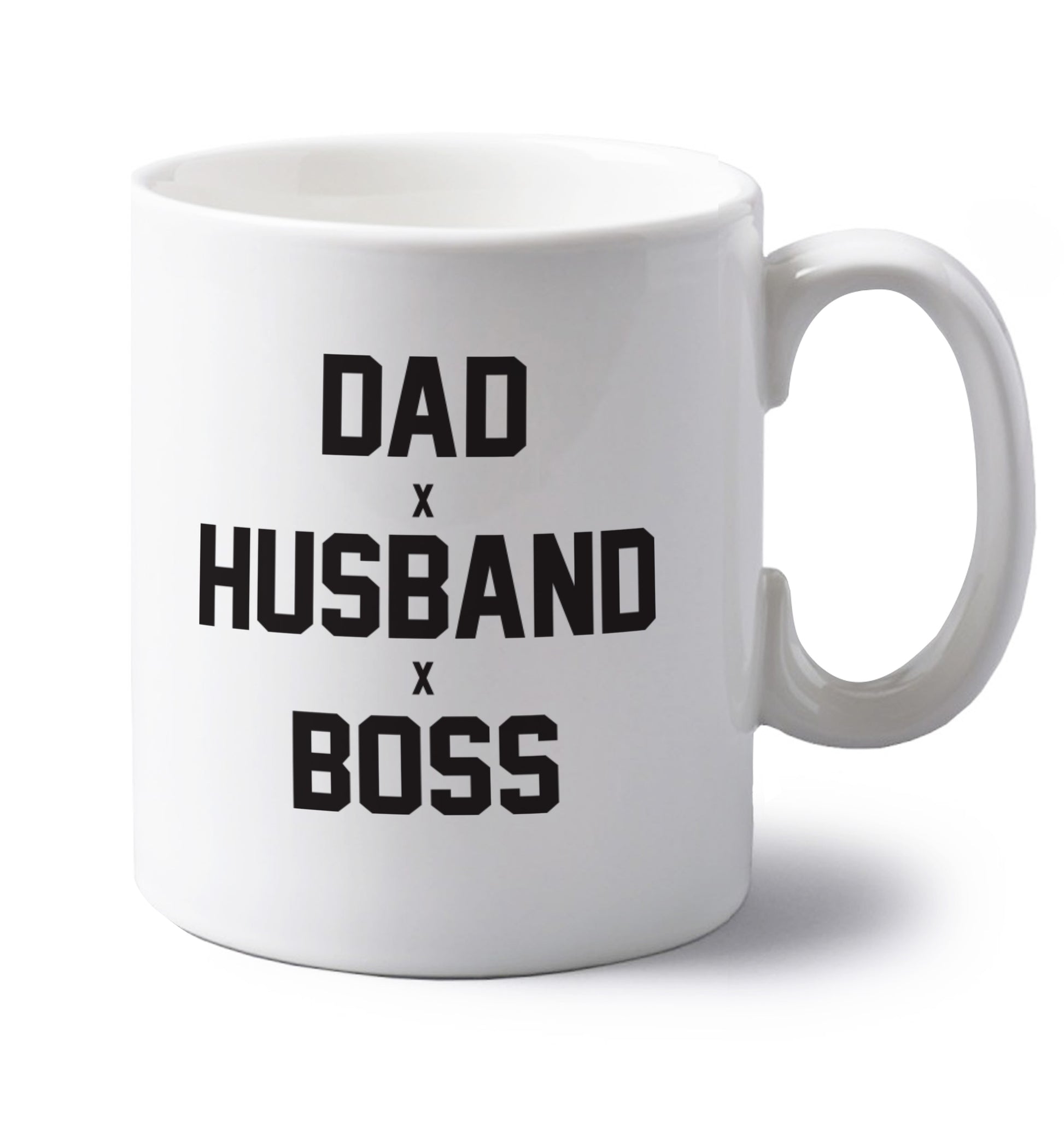 Dad husband boss left handed white ceramic mug 