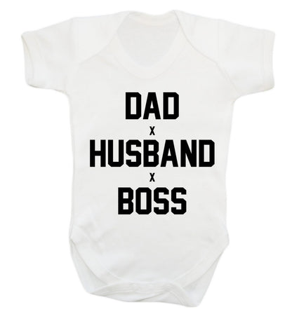 Dad husband boss Baby Vest white 18-24 months