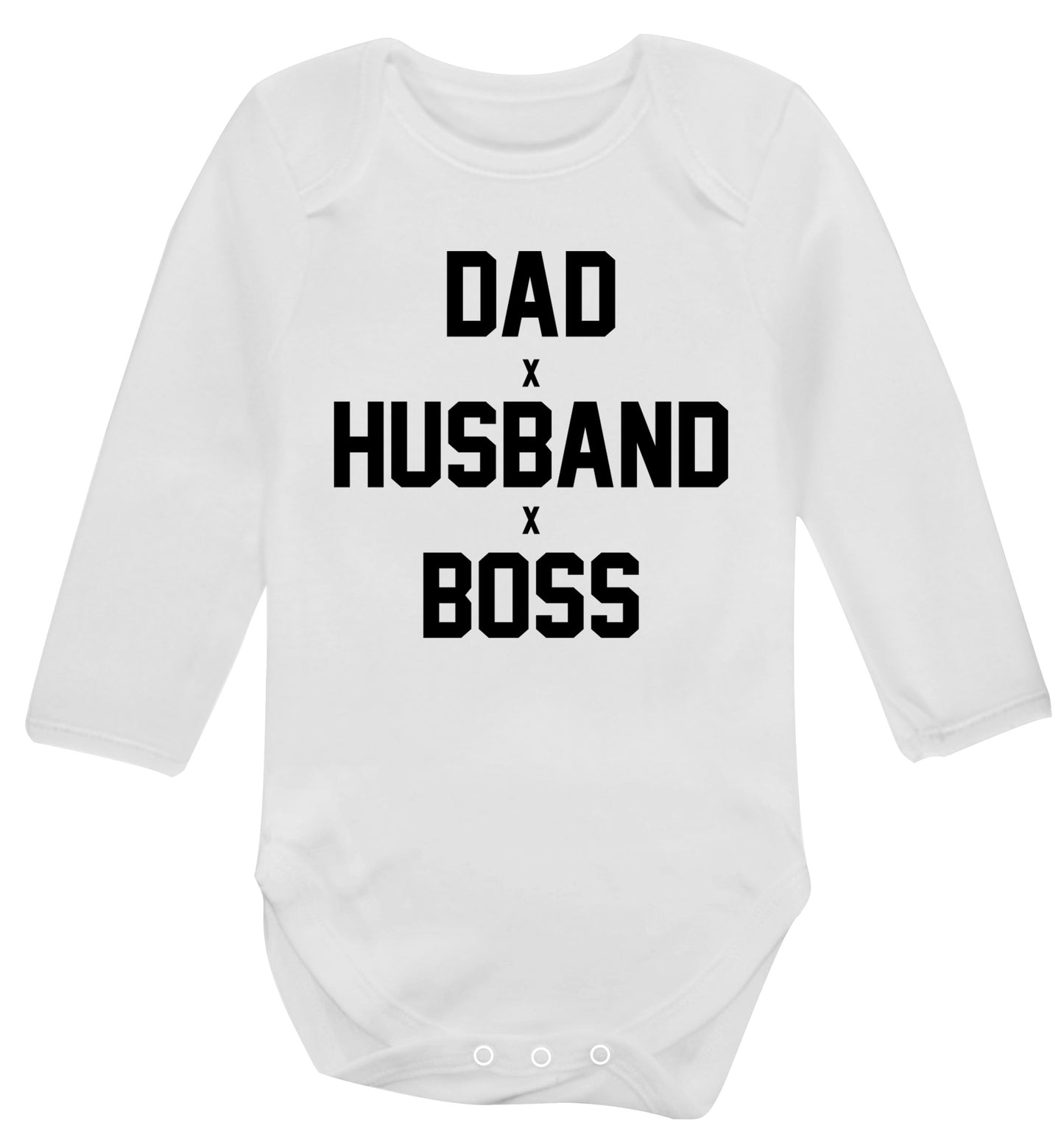 Dad husband boss Baby Vest long sleeved white 6-12 months