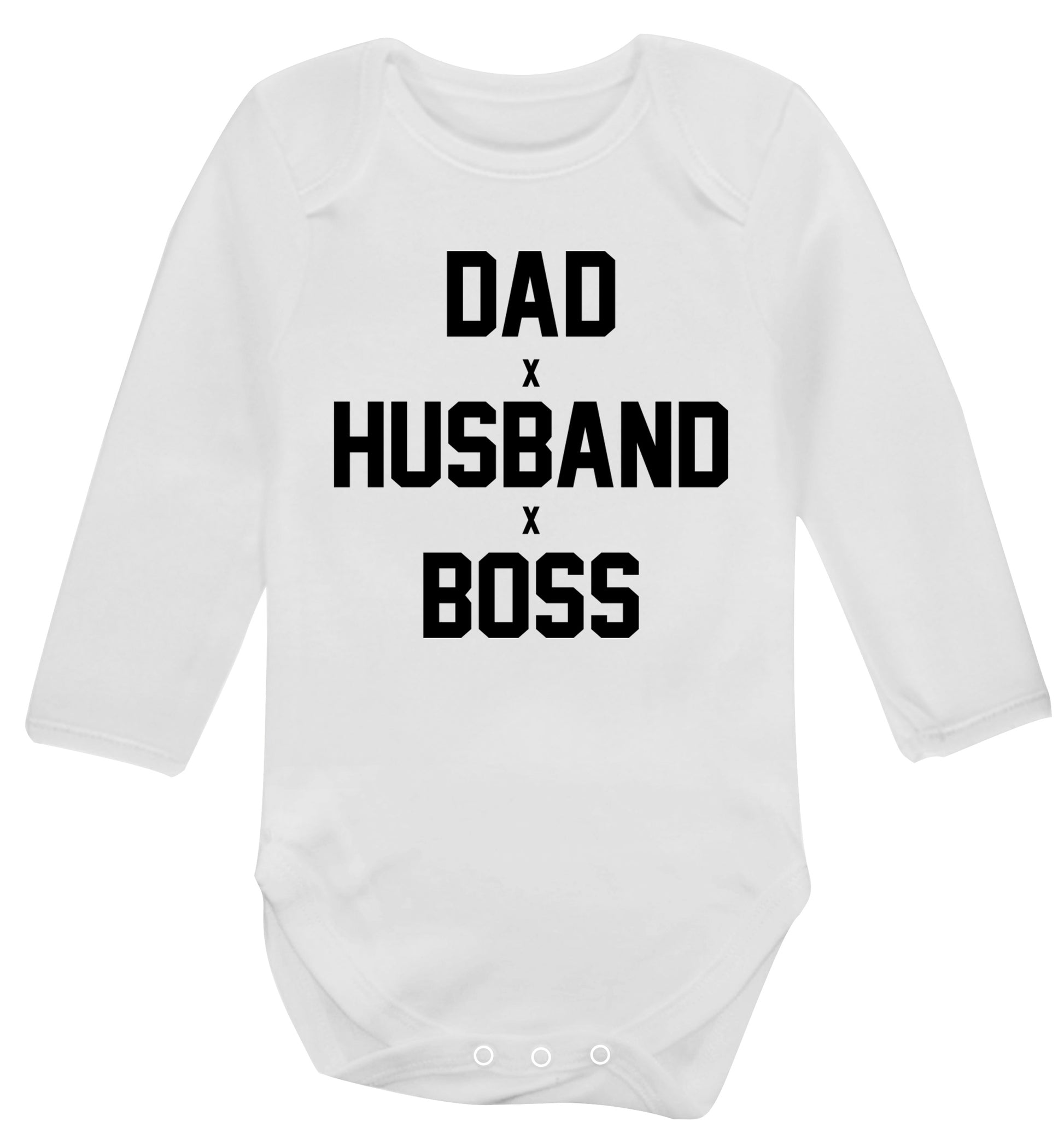 Dad husband boss Baby Vest long sleeved white 6-12 months