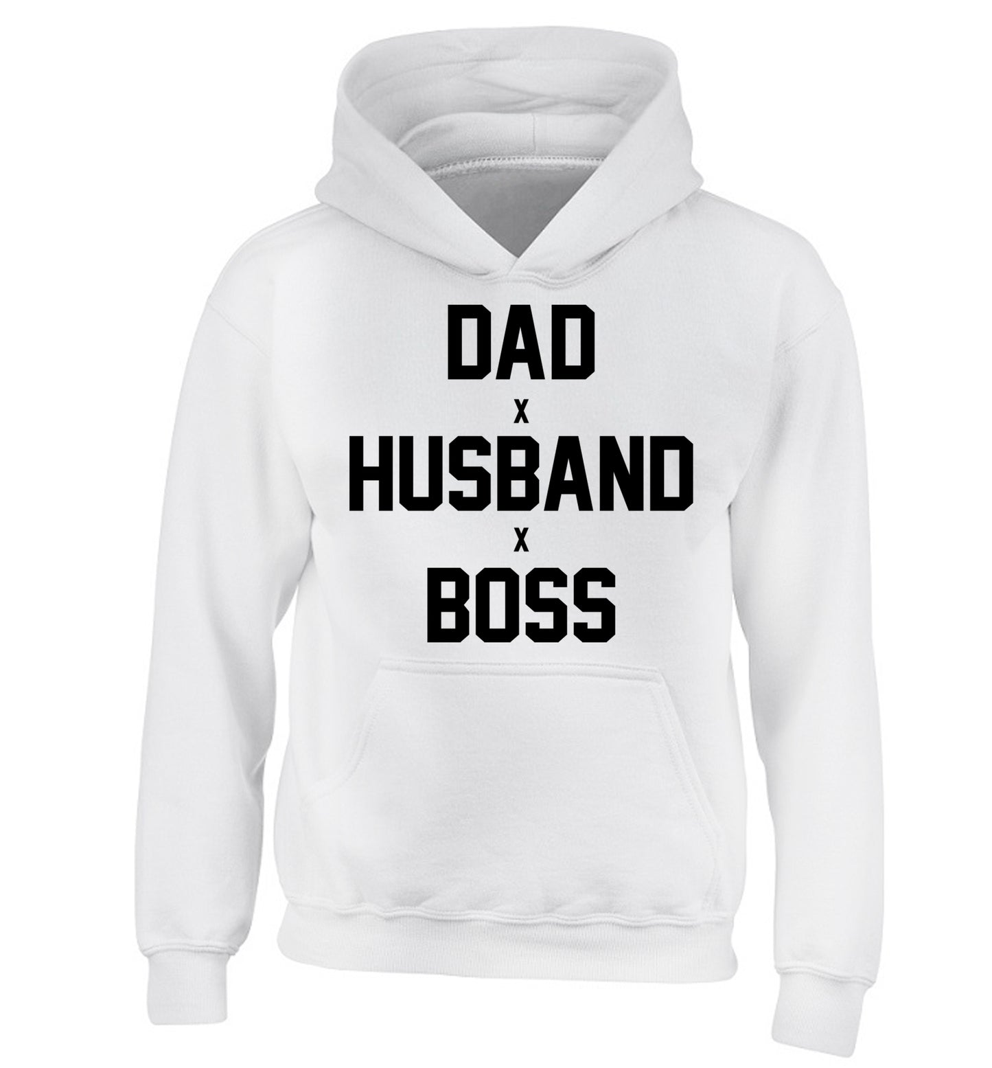 Dad husband boss children's white hoodie 12-13 Years