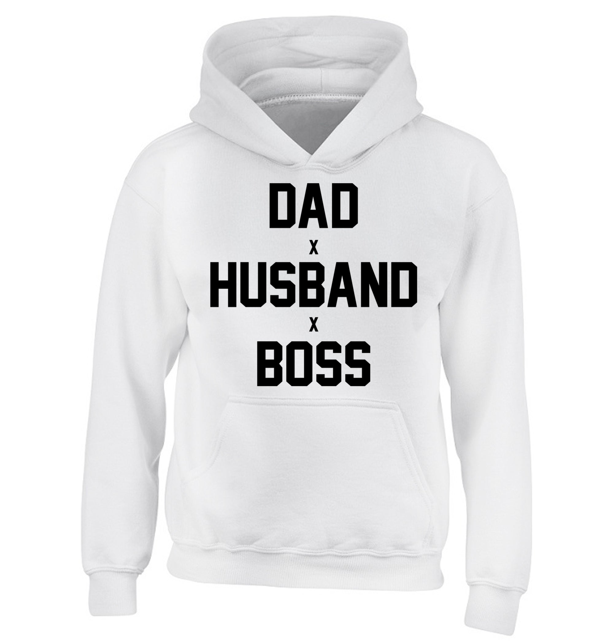 Dad husband boss children's white hoodie 12-13 Years