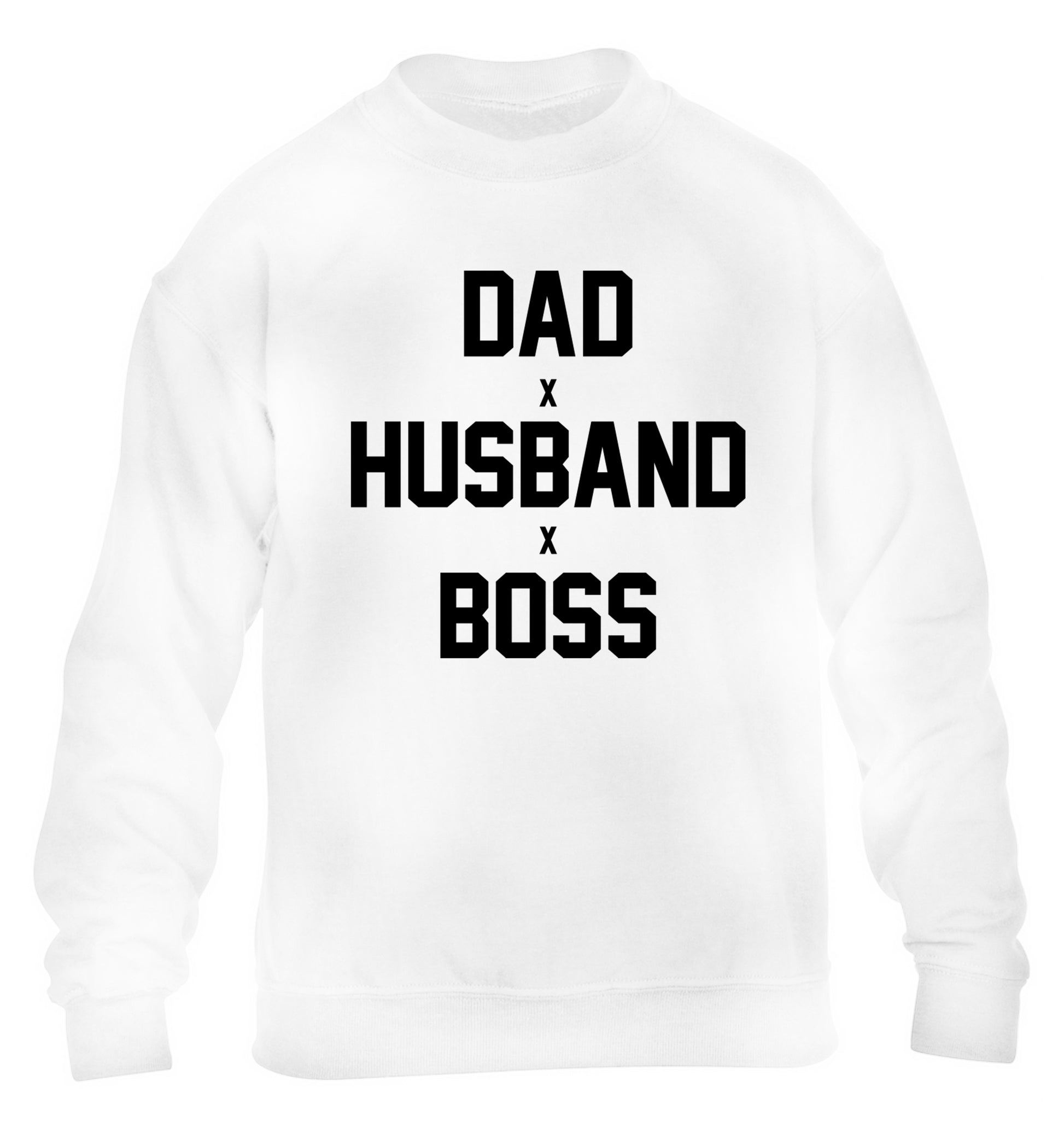 Dad husband boss children's white sweater 12-13 Years