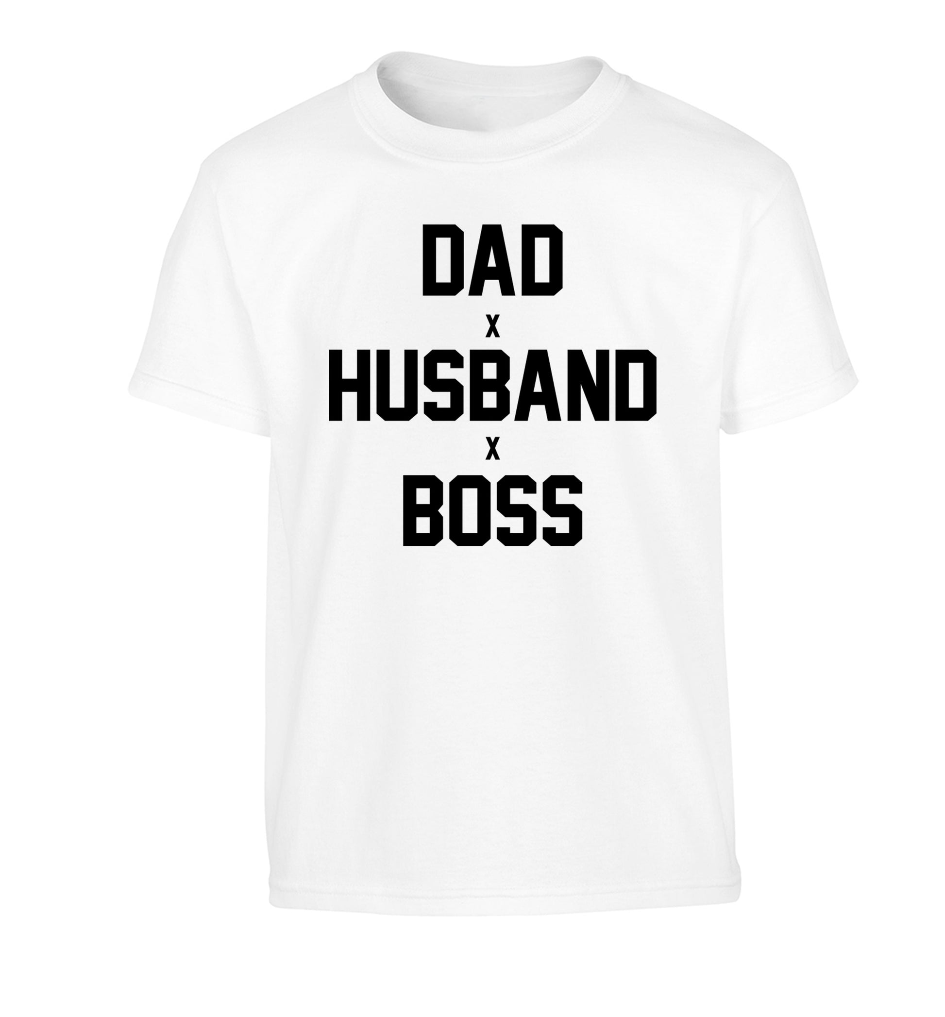 Dad husband boss Children's white Tshirt 12-13 Years