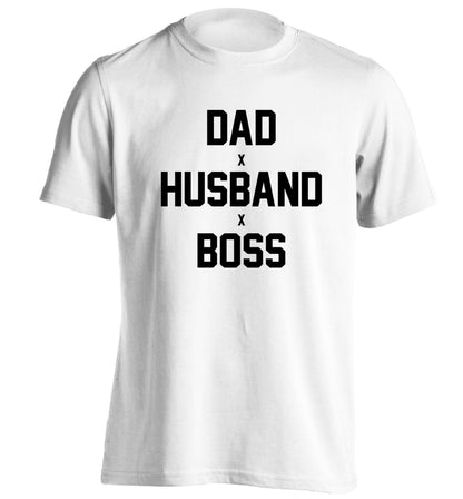 Dad husband boss adults unisex white Tshirt 2XL