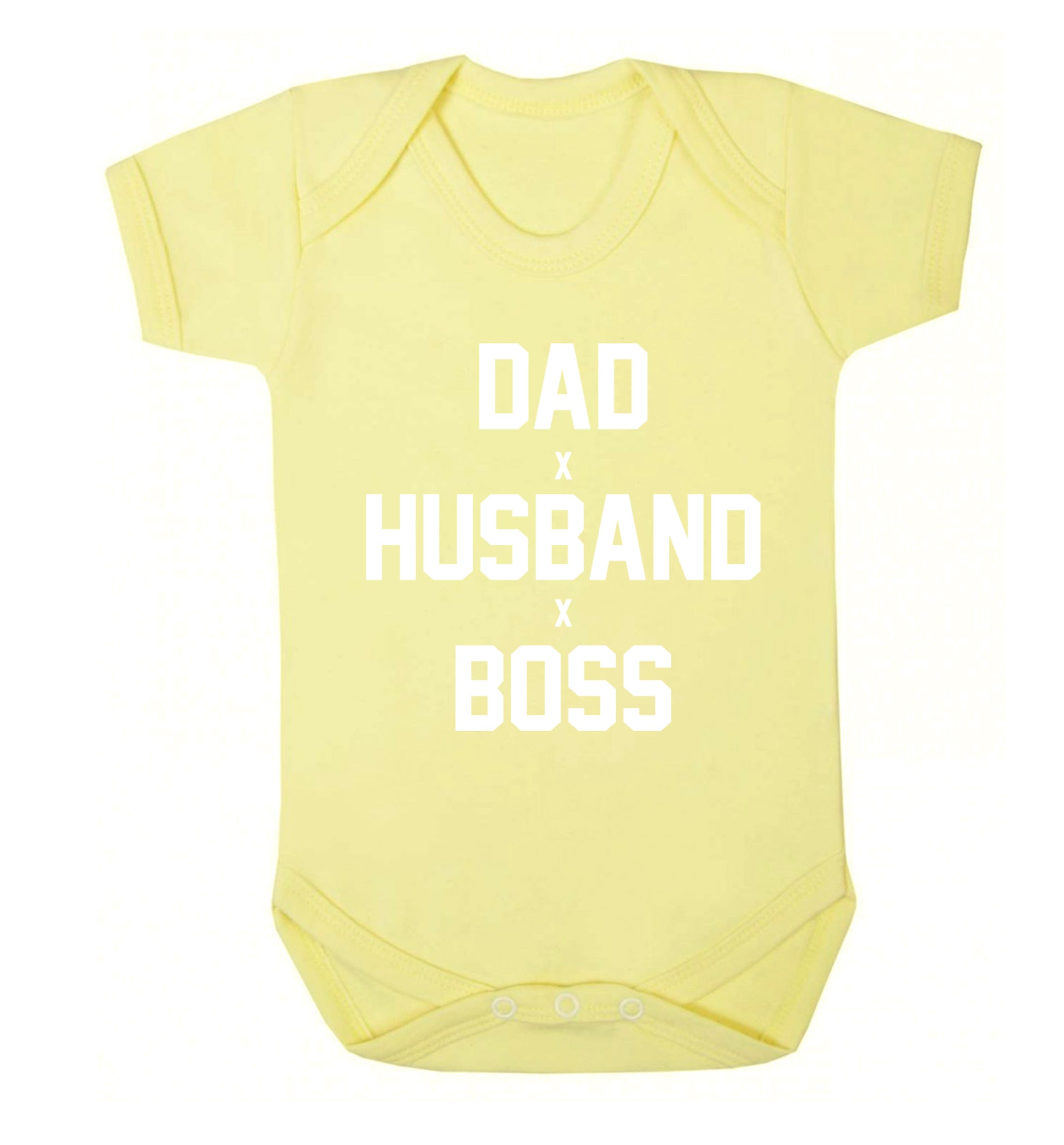 Dad husband boss Baby Vest pale yellow 18-24 months