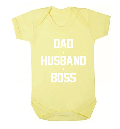 Dad husband boss Baby Vest pale yellow 18-24 months