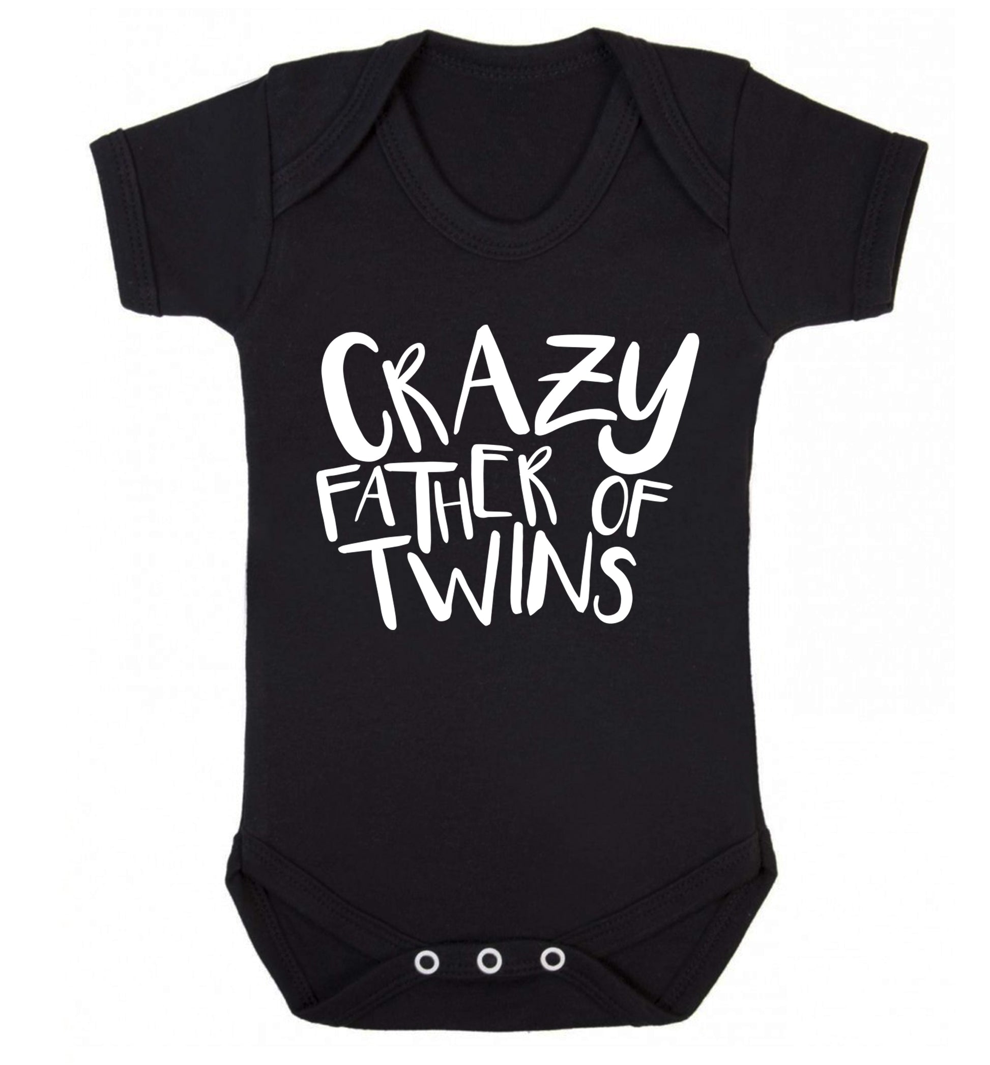 Crazy father of twins Baby Vest black 18-24 months