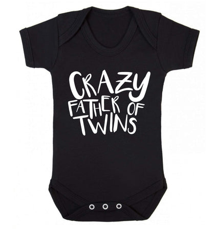 Crazy father of twins Baby Vest black 18-24 months